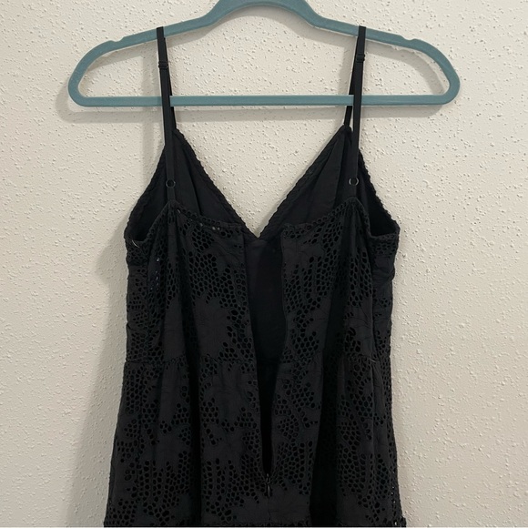 All Saints Janey Eyelet Lace Embroidered Slip Black Midi Dress - size 4 - Picture 14 of 15